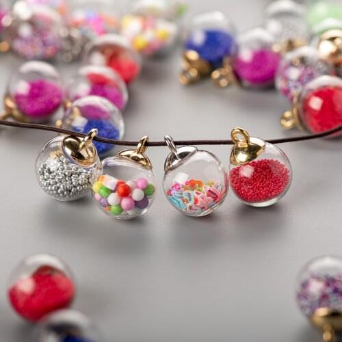 16# 10pcs Alloy Hook Hollow Hand-made Glass Bead Glass Charms Pendant handmade Beads & Jewelry Making Glass Beads 0A2#2180