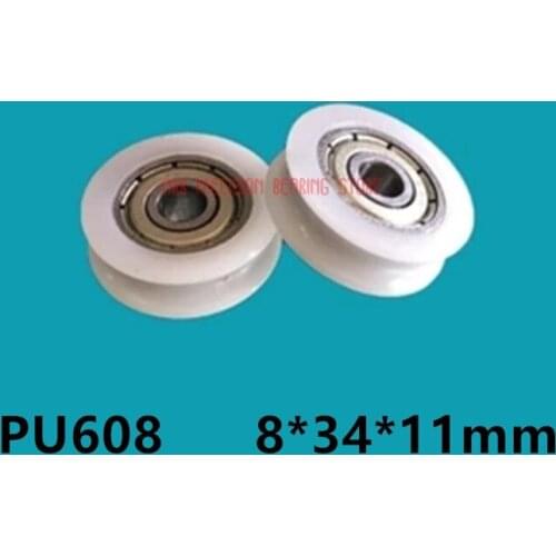 2021 Direct Selling Time-limited 60810 Pcs U Nylon Plastic Embedded 608 Groove Ball Bearings 8*34*11mm Guide Pulley