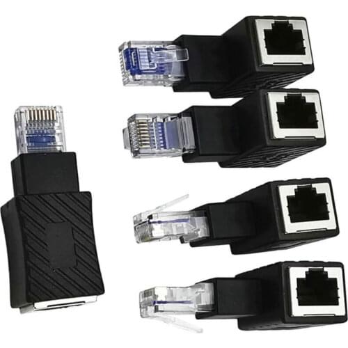 Ethernet Adapter Cat5e/Cat6 Up Right Angle Ethernet Adapter 90 Degree 270 Degree RJ45/ 8P8C Ethernet Female to RJ45 Male
