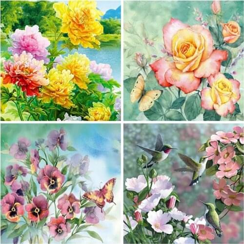 5D Diamond Painting Flower Mosaic Peony Rose Orchid Rhinestone Embroidery Home Decoration Handmade Wall Art Cross Stitch Kits