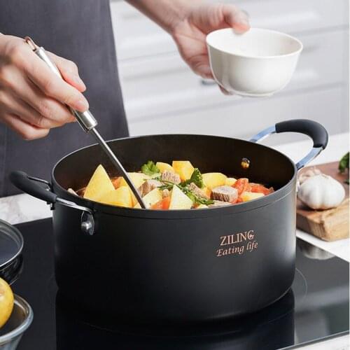 Skillet Aluminum Soup Stock Pots Lid Cooking Large Nonstick Breakfast Soup Stock Pots Hotpot Ollas De Cocina Home Garden DG50TG