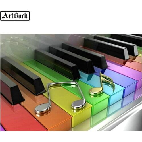 ArtBack 5d Diamond Painting Music Piano Icon Full Square Diamond Embroidery Sticker 3d Diamond Mosaic Decoration