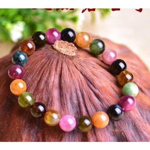 Free Shipping 7-7.5mm Vanves Brazil authentic blue tourmaline transparent single crystal bracelet fine jewelry