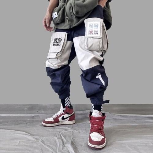 2020 Patchwork Pockets Cargo Pants Men Harajuku Hip Hop Sweatpant Male Joggers Track Trousers Streetwear Techwear