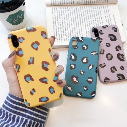 Apsudev Leopard print Phone Case For iphone X/XS XS Max XR 6 6s 6 6s plus 7 8 7 plus 8 plus matte soft TPU silicone back cover