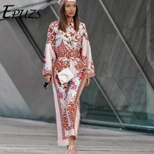 Elegant Woman Red Print Shirt Suits 2021 Spring Fashion Ladies Indie Folk Suits Ladies Vinatge Beach Suits 2021