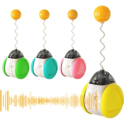 Interactive Cat Chasing Toys Kitten Tumbler Toy with Catnip Ball Sound Effect