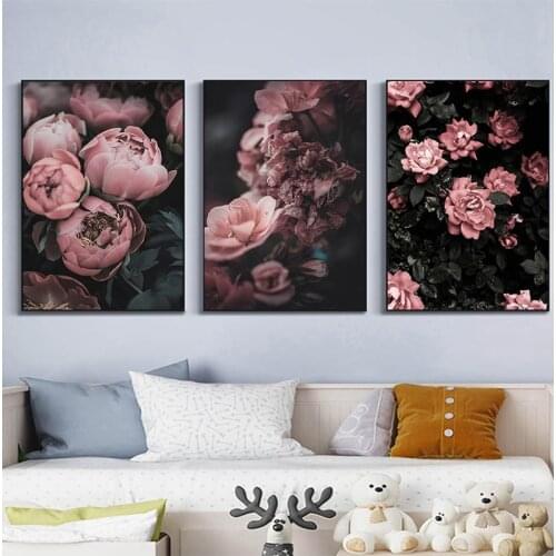 Peony Rose Flower Canvas Nordic Poster Botanical Scandinavian Style Print Wall Art Painting Decoration Picture for Living Room