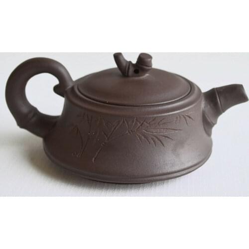 Chinese Yixing Clay teapot 150ml zisha pot purple sand Bamboo tea pot