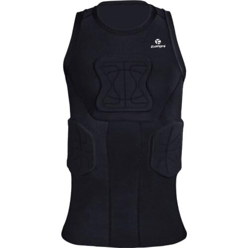 Kuangmi Tight Sleeveless Stretch Mens Running Vest Protection Crashproof Fitness Tank Top Jogging Gym Sports Compression Shirt