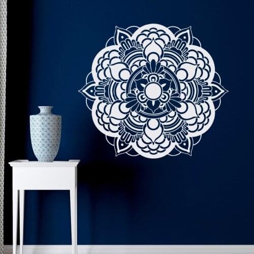 Lotus Mandala Wall Decal Bohemian Moroccan Pattern Yoga Studio Decor Vinyl Sticker Yoga Meditation Home Bedroom Decor Z704