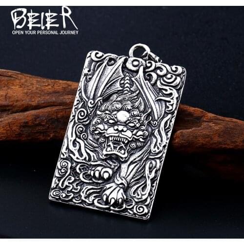 Beier 316L Stainless Steel Tai Chi Gossip Protects Peaceful Mens Pendant brave troops pendant fashing gift LLBP8-221P
