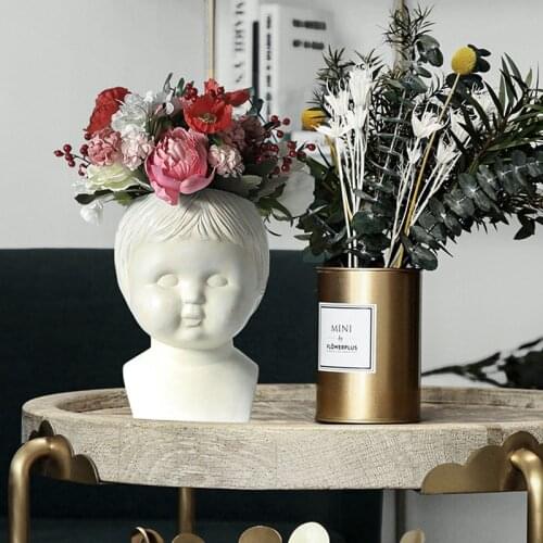 Nordic Flower Pot Sculpture Portrait Vase Resin Ornament Garden Decoration Balcony Decorations Gardening Accessories