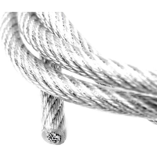 Overall Dia.0.4/0.5/0.6/0.8/1/1.2/1.5/2/3/4/5/6/8MM 304 Stainless Steel Wire Rope PVC Plastic Coated With SS304 Wire Rope Inside