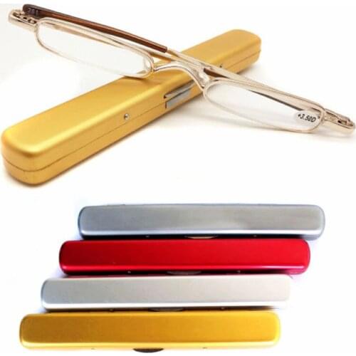 Mayitr Mini Portable Metal Full Frame Reading Glasses Spectacle 4 Colors Slim Reading Glasses Presbyopic Eyeglass +1.0 ~ +4.0