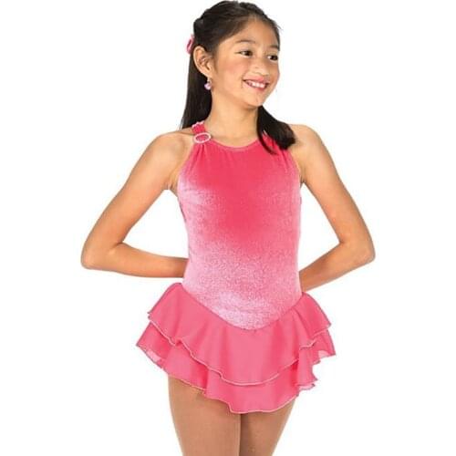 Nasinaya Figure Skating Dress Customized Competition Ice Skating Skirt for Girl Women Kids Gymnastic Performance Pink Sleeveless