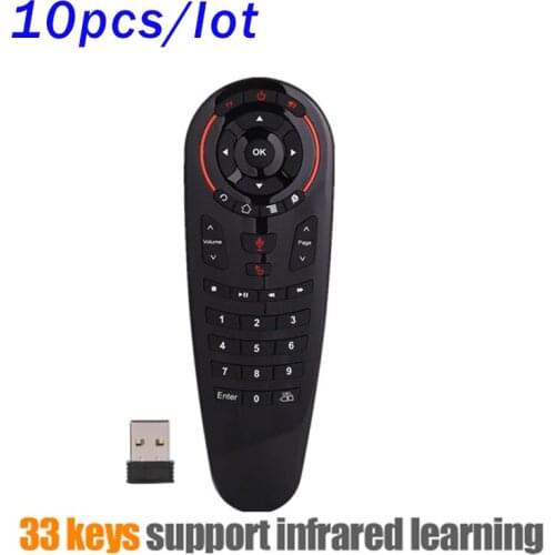 10pcs 33 Keys IR Learning G30S Voice Search Air Mouse G30 S 2.4G USB Smart Remote Control for X96 H96 MAX Android TV Box pk G10