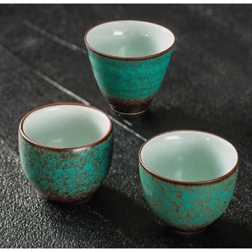 Retro tea ceremony master cup accessories home decor Ceramic green tea cup vintage simple teacup porcelain