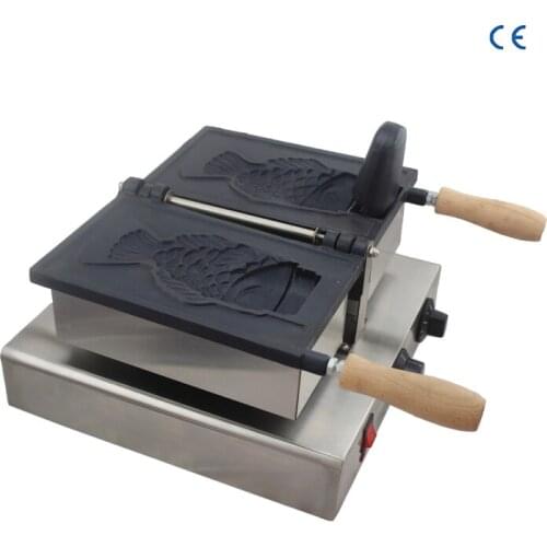 With CE Electric ice cream taiyaki machine open mouth fish waffle maker