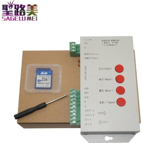 T1000S SD Card WS2801 WS2811 WS2812B LPD6803 LED 2048 Pixels DC5-24V RGB Controller