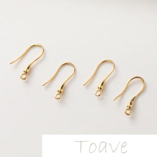Real gold copper plated real gold diy European and American simple drop earrings hand-made earring material accessories