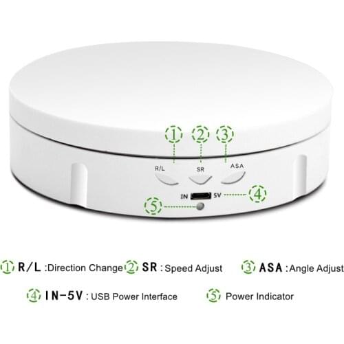 Smart Charging Rotating Display Stand 360° Multi-angle Slient Photography RotationTable Studio Shooting Photo Exhibition Props