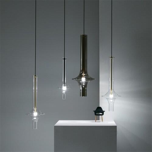 Modern Bar Long Glass Tube Pendant Lights Nordic Designer Restaurant Luxury Dining Room Living Bedroom Bedside LED Pendant Lamps