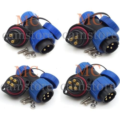 SP21 2pin 3pin 4pin 5pin waterproof connector, aviation power cable connection, screw crimp cable to cable connector