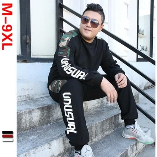 Large Size 7XL 8XL 9XL Tracksuit Set Men Clothes Fashion Fat Sportwear Women Man Jacket+Pants 2 Piece Sets Sweat Suit Sweatshirt