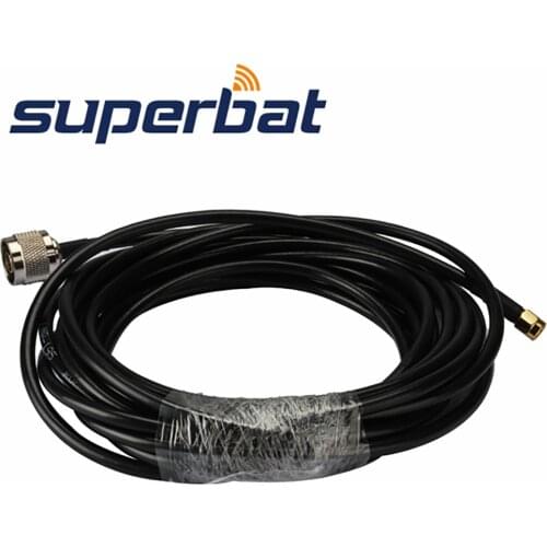 Superbat 10ft N Plug to RP-SMA Male(female pin) Jumper Pigtail Cable RG58 3m for Wifi Antenna