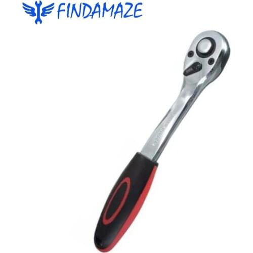 FINDAMAZE Release Ratchet Socket Wrench Manual Tool Repair Quick Drop Two-way Socket Wrench Curved Handle Vanadium Steel