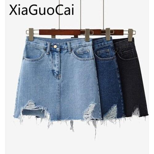 XiaGuoCai Denim Skirts For Women