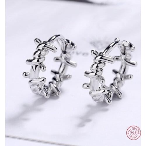 Fashion 925 Sterling Silver Twist Geometric Round Button Micro Pave Zircon Earrings for Women Wedding Jewelry Gift Pendientes
