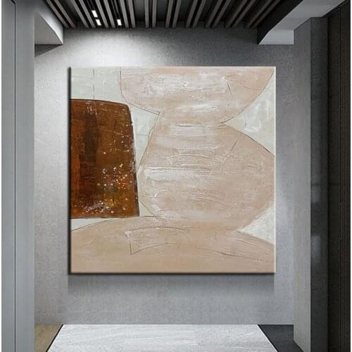 100% Hand Painted Simple Abstract Modern Canvas Wall Art Unframed High Quality Oil Painting Wall Hanging Picture Artwork