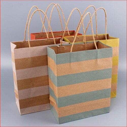 120 pieces/lot shopping gift paper bag with handles