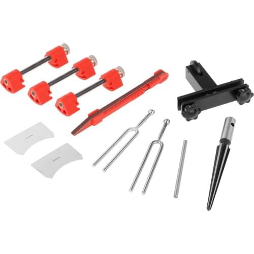 17pcs/set Brass Sound Post Gauge Measurer Retriever Clip Set & Violin Peg Shaver Parts Maintenance Luthier Tool