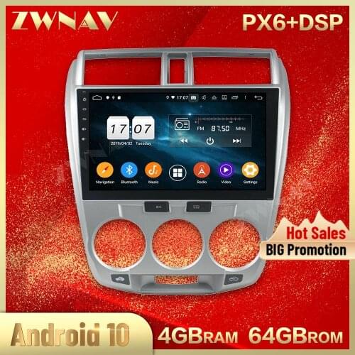 2 din Android 10.0 screen Car Multimedia player For HONDA CITY 2006-2013 Video audio radio stereo GPS navi head unit auto stereo