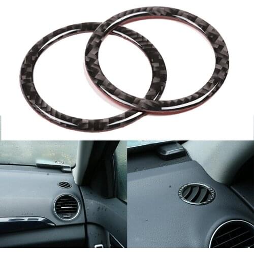 2Pcs Car Air Vent Stickers Decals for Mercedes-Benz C-Class W204 Wear-resistant Carbon Fiber Sticker Auto Accessory