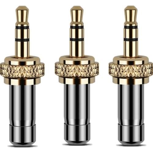 2pcs 3.5mm Male Plugs 3 Pole Stereo Solder Headphone Jack Gold Plated Copper Audio Speaker Connectors For D11 D16 B03 Adapter