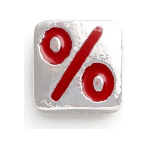 F568 Red one hundred percent sign alloy floating charms for living memory glass floating locket charms DIY jewelry 20pcs/lot