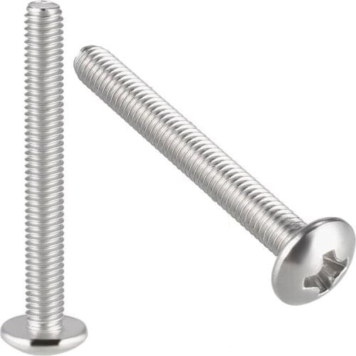 UXCELL 20Pcs Machine Screws Phillips Truss Head Screw 304 Stainless Steel Fasteners Bolts M3x25/30/35/40/45/50mm M4x5/6mm