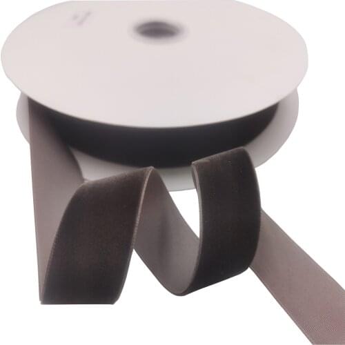 25MM X 25Yards Nylon Black Coffee Velvet Ribbon Single Face for Handmade Gift Bouquet Wrapping Home Party Decoration Christmas