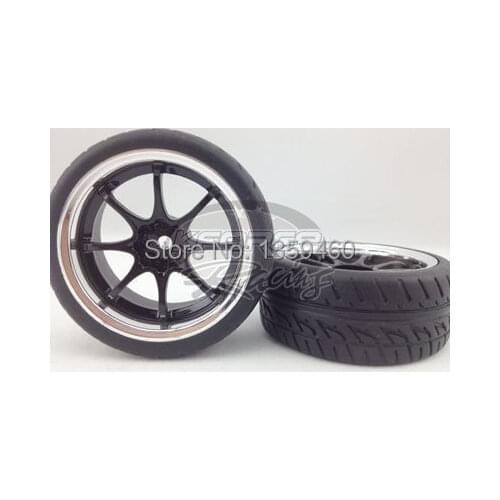 4pcs 1/10 Touring Tires Tyre Wheel Rim W8S1CK(Chrome+Painting Black) 3mm offset fits for 1:10 Touring Car 1/10 Tire