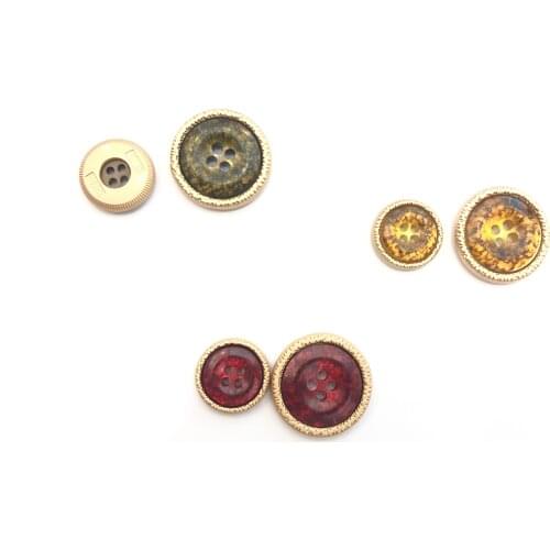 6pcs Gold Metal coat Buttons Decorative for Clothing Designers Craft Needlework Sewing garments