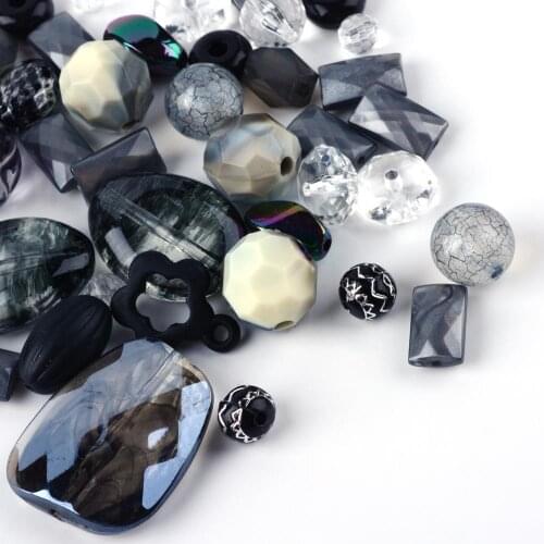 Acrylic Beads, Mixed Shapes, 5.5~28x6~20x3~11mm, Hole: 1~5mm