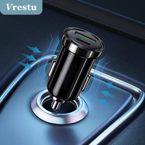 Mini USB Car Charger USB Type C Quick Charge QC 3.0 QC3.0 for iPhone 13 12 Pro Max Xiaomi Fast Charging Adapter Cellphone in Car