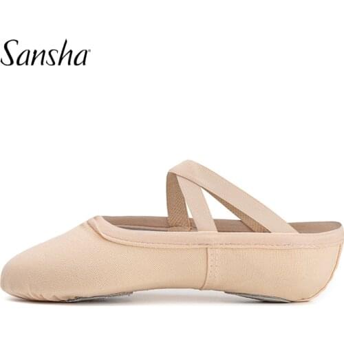 Sansha Baby Girls Boys Kids Ballet Shoes Canvas Suede Split-sole Soft Ballet Slippers Dance Shoes Pink/White/Black/Flesh NO.56C