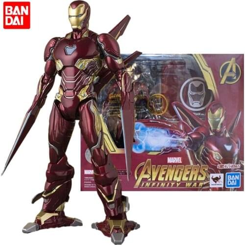 Bandai Tamashii Nations Marvel Avengers Infinity War Iron Man Mk-50 Nano-Weapon Set S.h.figuarts Action Figure Model Kids Toys