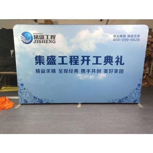 Free Shipping Straight fabric backpdrop show Square Corners Tension 2.3*6m Fabric Printed Banner Advertising Backwall Display