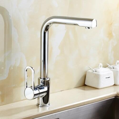 Free shipping contemporary hot cold kitchen sink faucet with single handle brass kitchen water faucet and chrome kitchen mixer